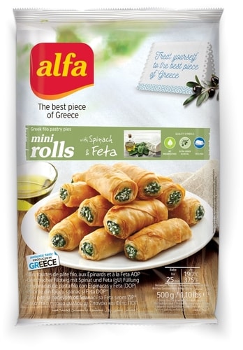 Filo pastry rolls with spinach & cheese-Alfa